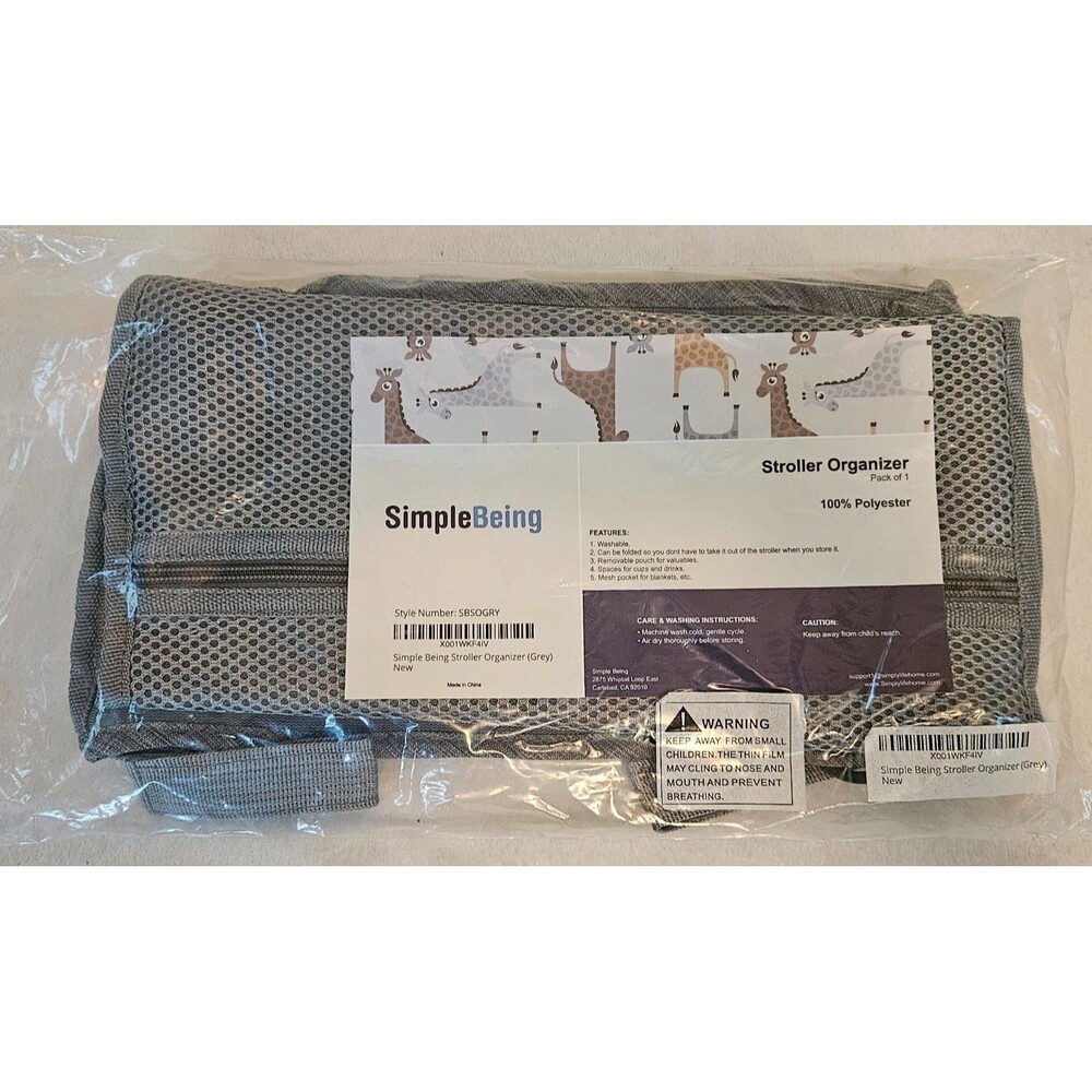 NWT SimpleBeing Gray Stroller Organizer Still In Packaging
